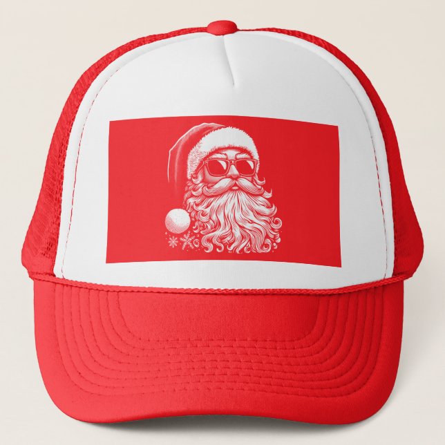 67 Meme Funny Santa Says Six Seven Christmas Trucker Hat (Front)