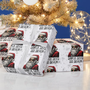 67 Meme Funny Santa Says Six Seven Christmas Wrapping Paper