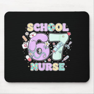 67 Meme Funny School Nurse Six Seven Meme Boys Gir Mouse Pad