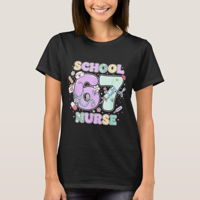 67 Meme Funny School Nurse Six Seven Meme Boys Gir T-Shirt (Front)