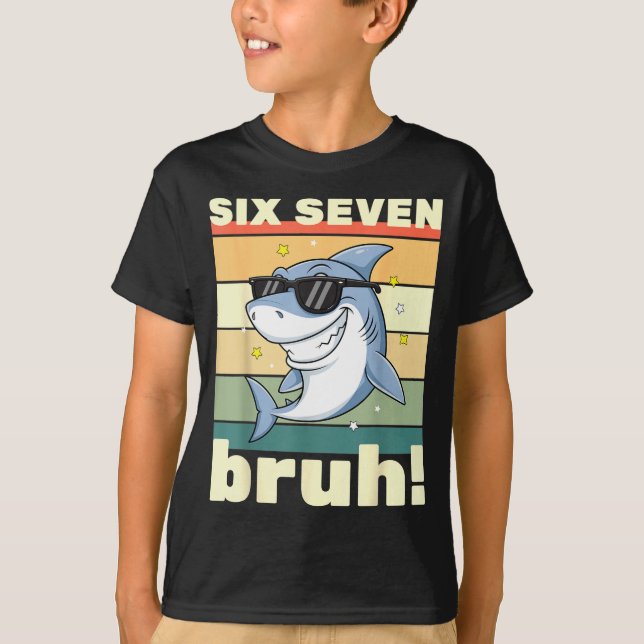 67 Meme Funny Six Seven Bruh 6-7 Meme Kids Boys Gi T-Shirt (Front)
