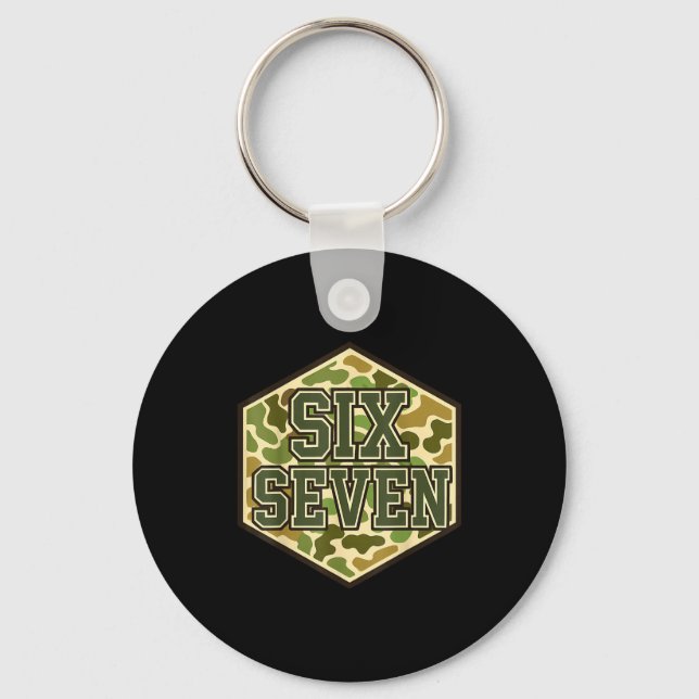 67 Meme Funny Six Seven Camo 6 7 Brainrot Gen Z Ki Key Ring (Front)