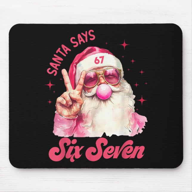 67 Meme Funny Six Seven Christmas 6-7 Meme Santa 6 Mouse Pad (Front)
