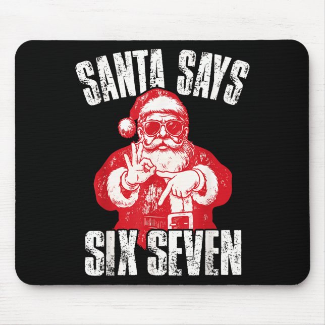67 Meme Funny Six Seven Christmas 6-7 Meme Santa 6 Mouse Pad (Front)