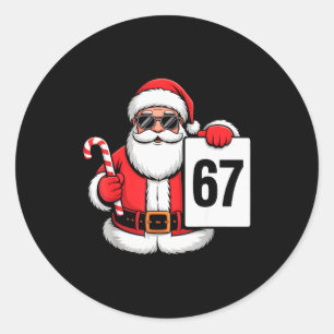 67 Meme Funny Six Seven Christmas For Men Women Ki Classic Round Sticker