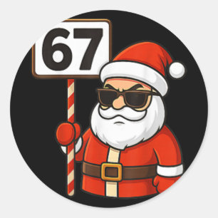 67 Meme Funny Six Seven Christmas For Men Women Ki Classic Round Sticker