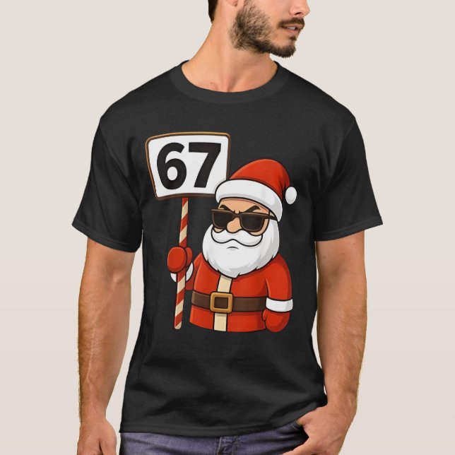 67 Meme Funny Six Seven Christmas for Men Women Ki T-Shirt (Front)