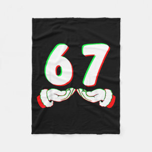 67 Meme Funny Six Seven Christmas Shirt Men Women  Fleece Blanket