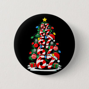 67 Meme Funny Six Seven Christmas Tree Lights Xmas 6 Cm Round Badge