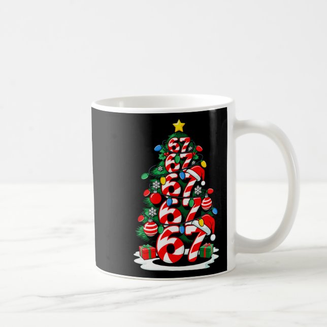 67 Meme Funny Six Seven Christmas Tree Lights Xmas Coffee Mug (Right)
