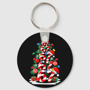 67 Meme Funny Six Seven Christmas Tree Lights Xmas Key Ring