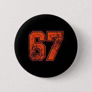 67 Meme Funny Six Seven Gen Alpha Halloween Pumpki 6 Cm Round Badge
