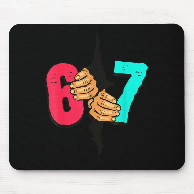 67 Meme Funny Six Seven Gen Alpha Slang Xmas 6 7 H Mouse Pad (Front)