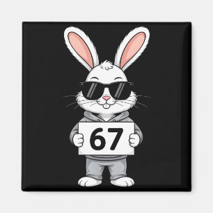 67 Meme Funny Six Seven Gen Rabbit Bunny Sungles E Magnet