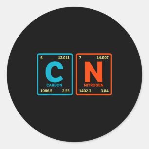 67 Meme Funny Teacher Science Periodic Table Retro Classic Round Sticker