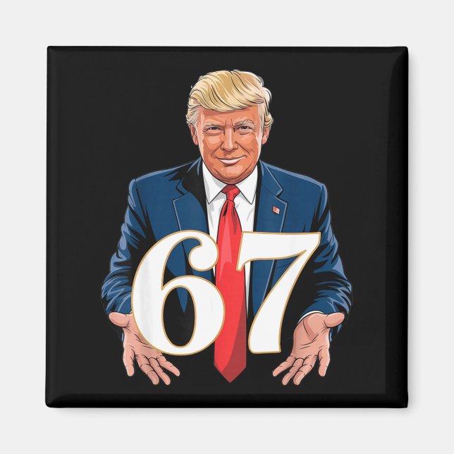67 Meme Funny Trump 67 Hands Meme Slang 6 7 Hands  Magnet (Front)