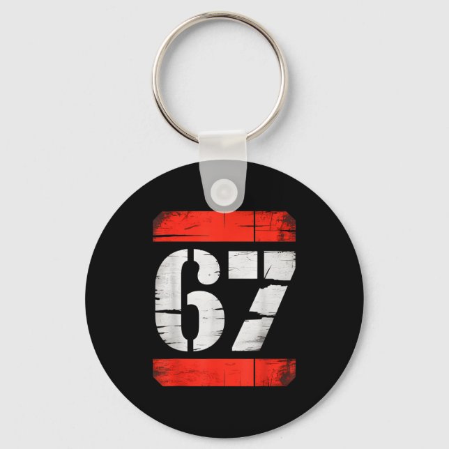 67 Meme Gen Alpha Six Seven 6 7 Boys Tweens Kids  Key Ring (Front)