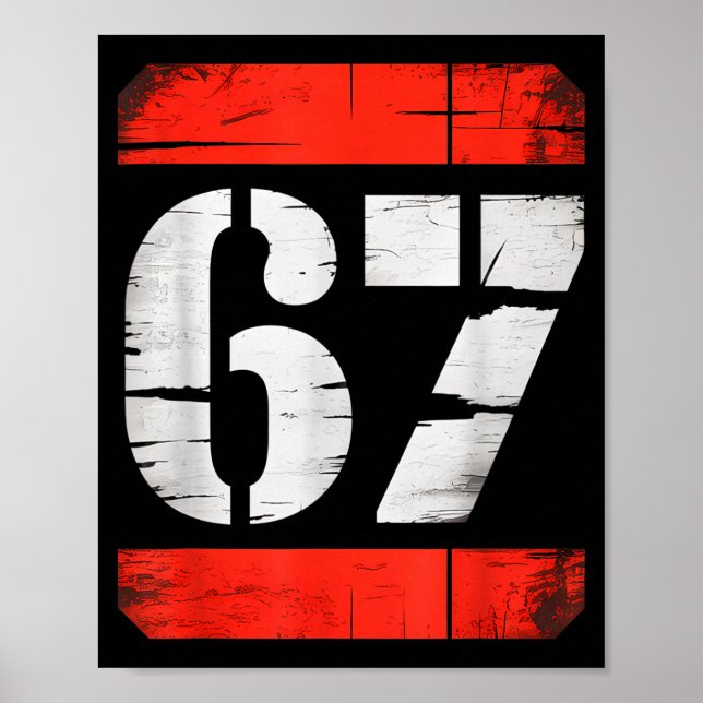67 Meme Gen Alpha Six Seven 6 7 Boys Tweens Kids  Poster (Front)