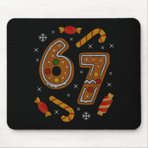 67 Meme Gingerbread Candy Cane Christmas Ugly Swea Mouse Pad