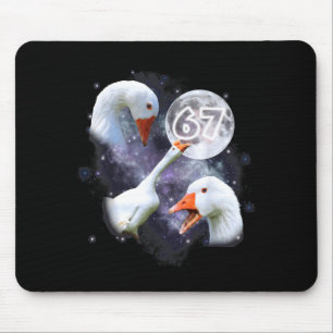 67 Meme Goose Howling At The Moon Funny Six Seven Mouse Pad