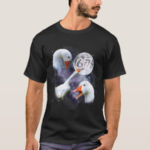 67 Meme Goose Howling At The Moon Funny Six Seven  T-Shirt