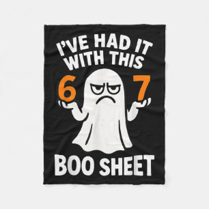 67 Meme Halloween Costume 6 7 Funny Boo Sheet Six  Fleece Blanket