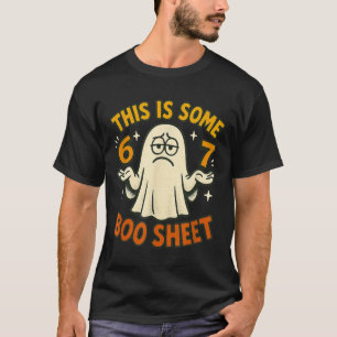 67 Meme Halloween Costume 6 7 Funny Boo Sheet Six  T-Shirt