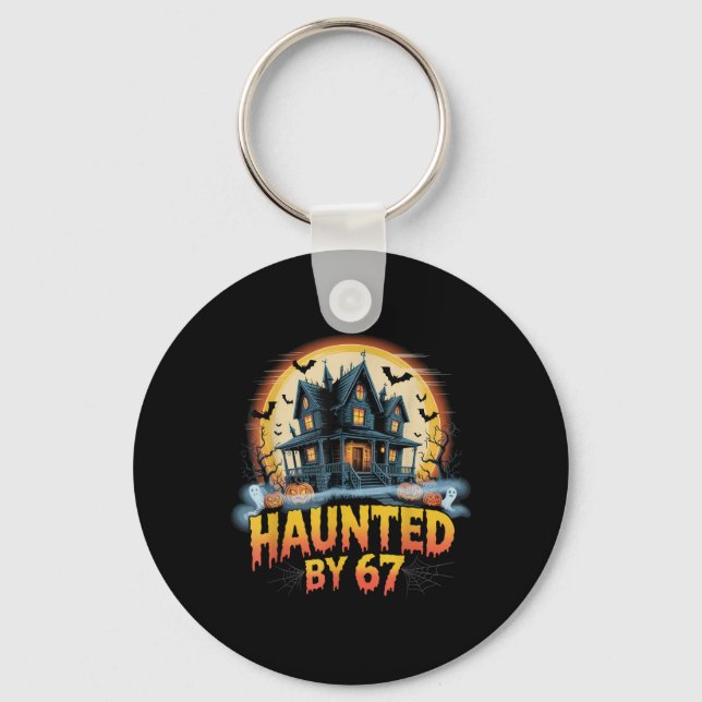 67 Meme Halloween Costume Haunted _2  Key Ring (Front)