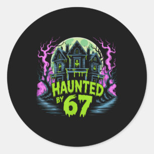 67 Meme Halloween Costume Haunted _4 Classic Round Sticker