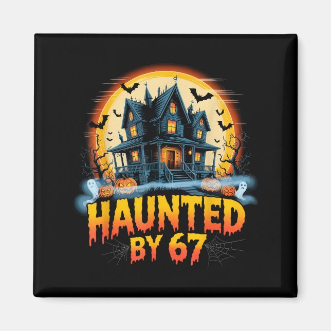 67 Meme Halloween Costume Haunted By 6-7 Brainrot  Magnet (Front)