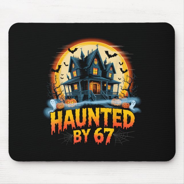 67 Meme Halloween Costume Haunted By 6-7 Brainrot  Mouse Pad (Front)