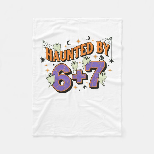 67 Meme Halloween Costume Haunted  Fleece Blanket (Front)