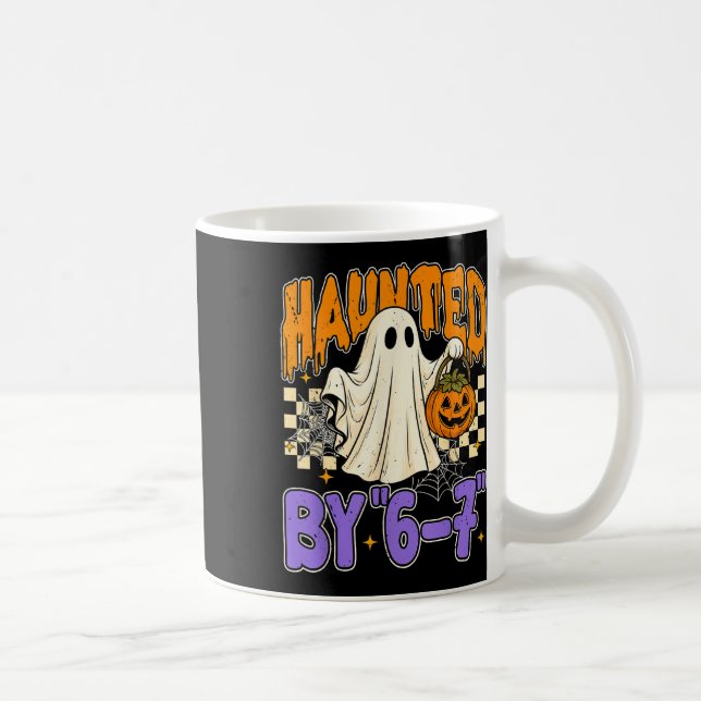 67 Meme Halloween Haunted- Funny Ghost And Pumpkin Coffee Mug (Right)