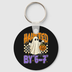 67 Meme Halloween Haunted- Funny Ghost And Pumpkin Key Ring