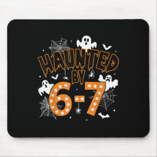 67 Meme Halloween Haunted– Funny Ghost And Pumpkin Mouse Pad