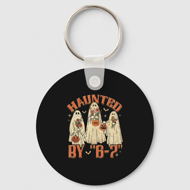 67 Meme Halloween Haunted  Key Ring (Front)