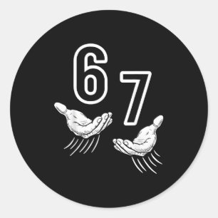 67 Meme Hand Classic Round Sticker