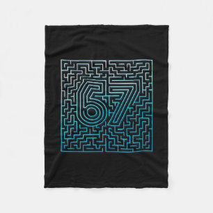 67 Meme Hidden Maze Gen Z Alpha 6 7 Fleece Blanket