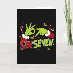 67 Meme Humor 6-7 Funny Six Seven Christmas  Card