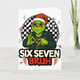 67 Meme Humor 6-7 Funny Six Seven Christmas  Card