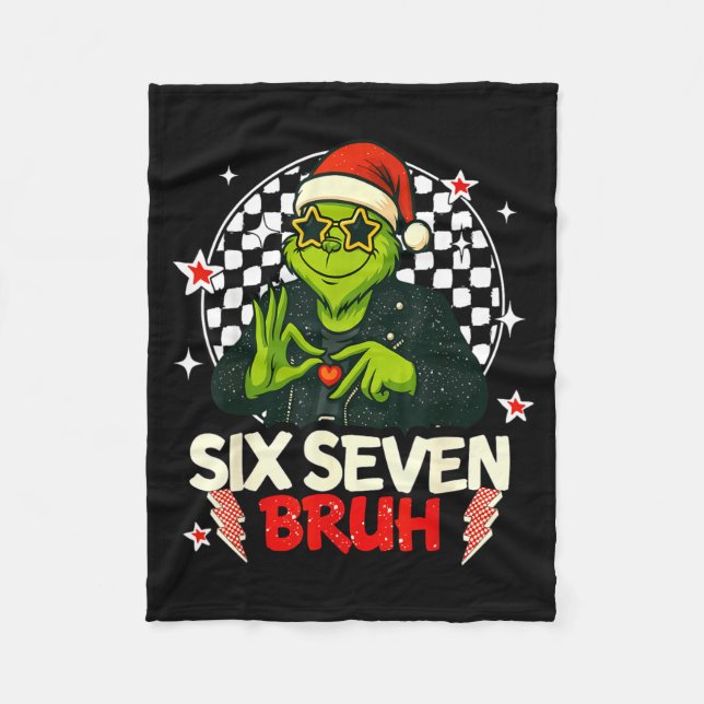 67 Meme Humor 6-7 Funny Six Seven Christmas  Fleece Blanket (Front)