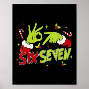 67 Meme Humor 6-7 Funny Six Seven Christmas  Poster