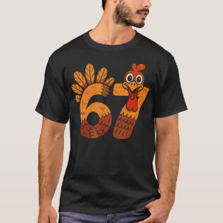 67 Meme Humor 6-7 Funny Six Seven Thanksgiving Tur T-Shirt
