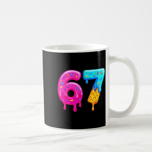 67 Meme Ice Cream Drip Funny Six Seven Gen Alpha S Coffee Mug (Right)