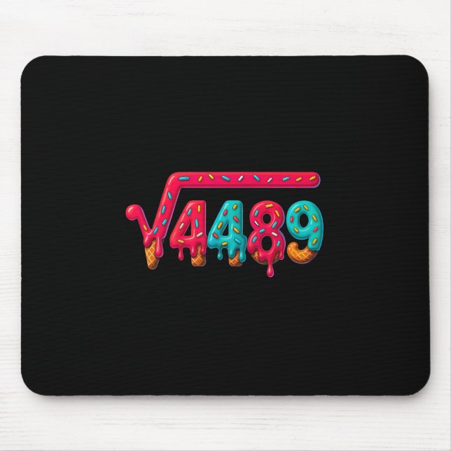 67 Meme Ice Cream Drip Square Root 4489 Gen Alpha  Mouse Pad (Front)