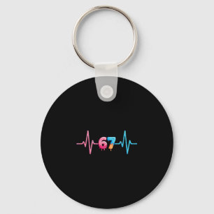 67 Meme Ice Cream Heartbeat Funny Six Seven Gen Al Key Ring