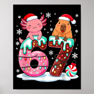 67 Meme Kawaii Axolotl Capybara Christmas Ice Crea Poster