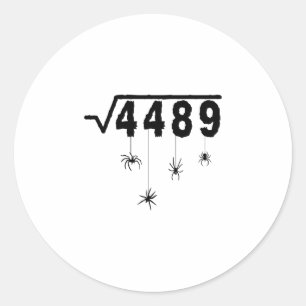 67 Meme Math Teacher 6 7 Halloween Spiders Square Classic Round Sticker