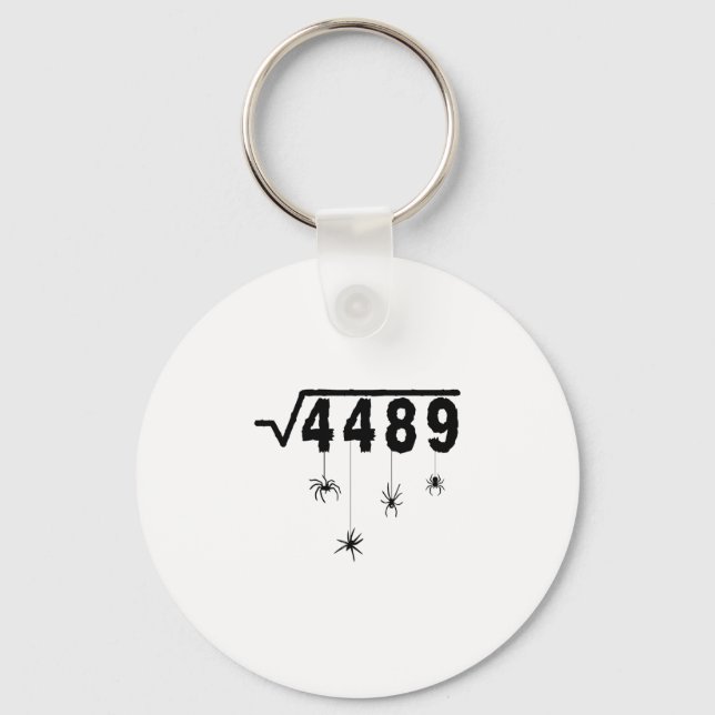 67 Meme Math Teacher 6 7 Halloween Spiders Square  Key Ring (Front)