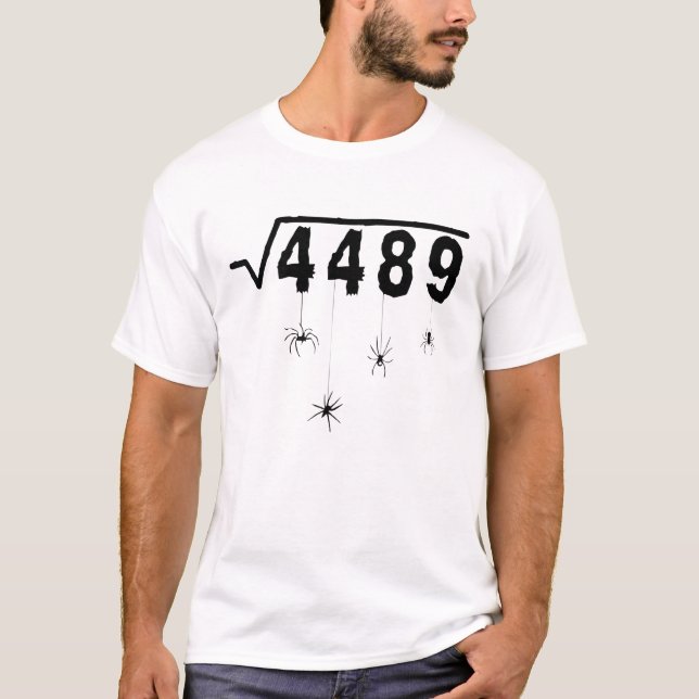 67 Meme Math Teacher 6 7 Halloween Spiders Square  T-Shirt (Front)